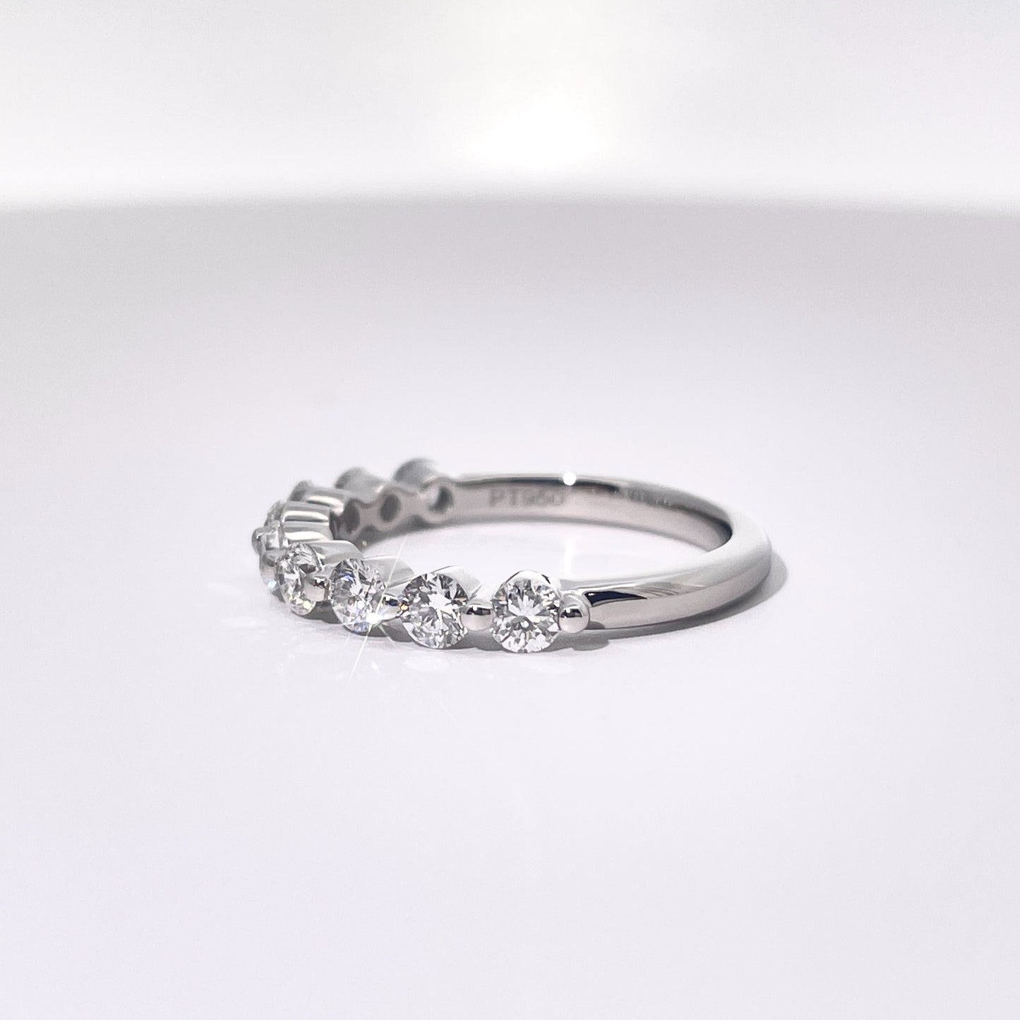 Shared Prong Wedding Ring Bubble Band Lab Diamonds