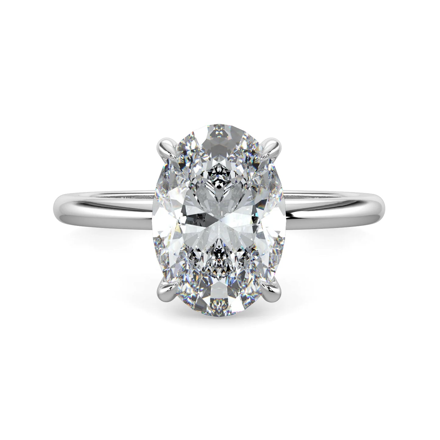 2ct Oval Lab Grown Diamond Classic Solitaire Engagement Ring