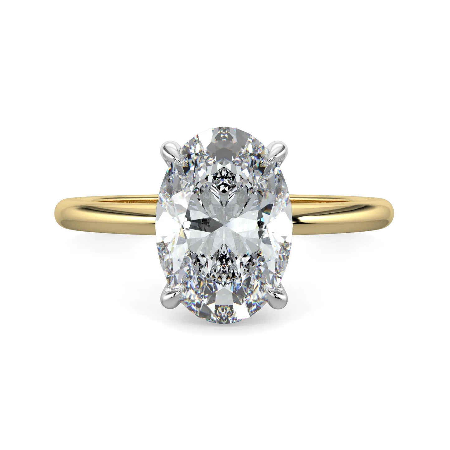 2ct Oval Lab Grown Diamond Classic Solitaire Engagement Ring