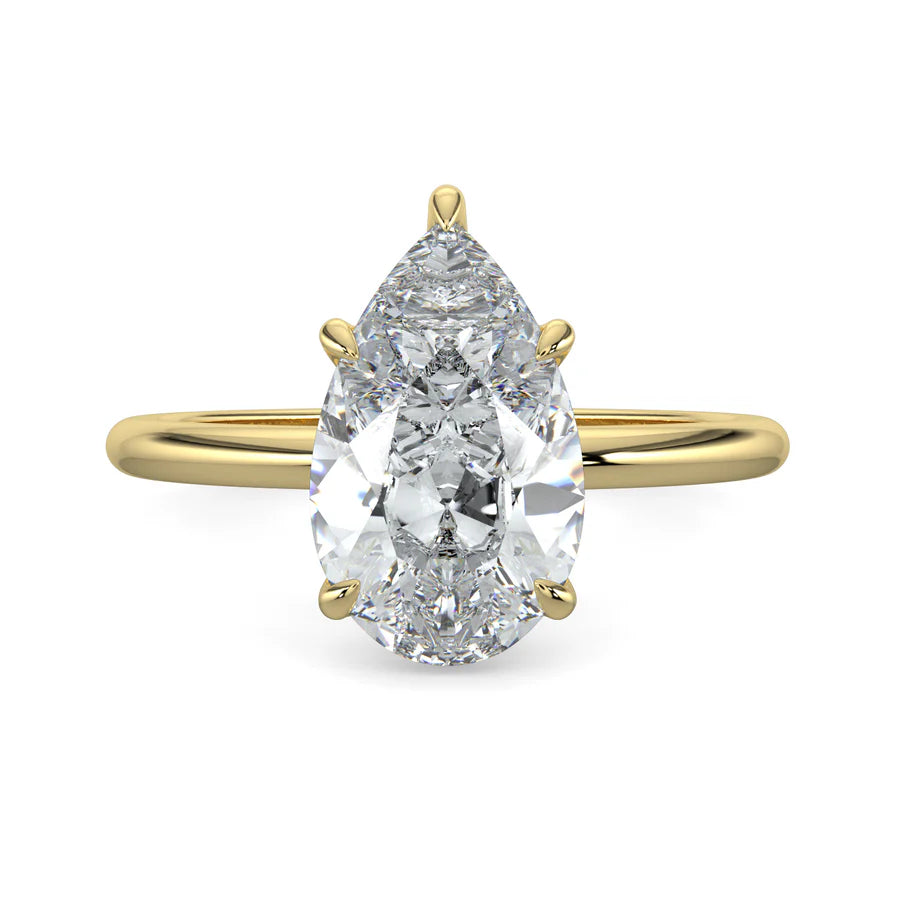 2ct Pear Lab Grown Diamond Classic Solitaire Engagement Ring