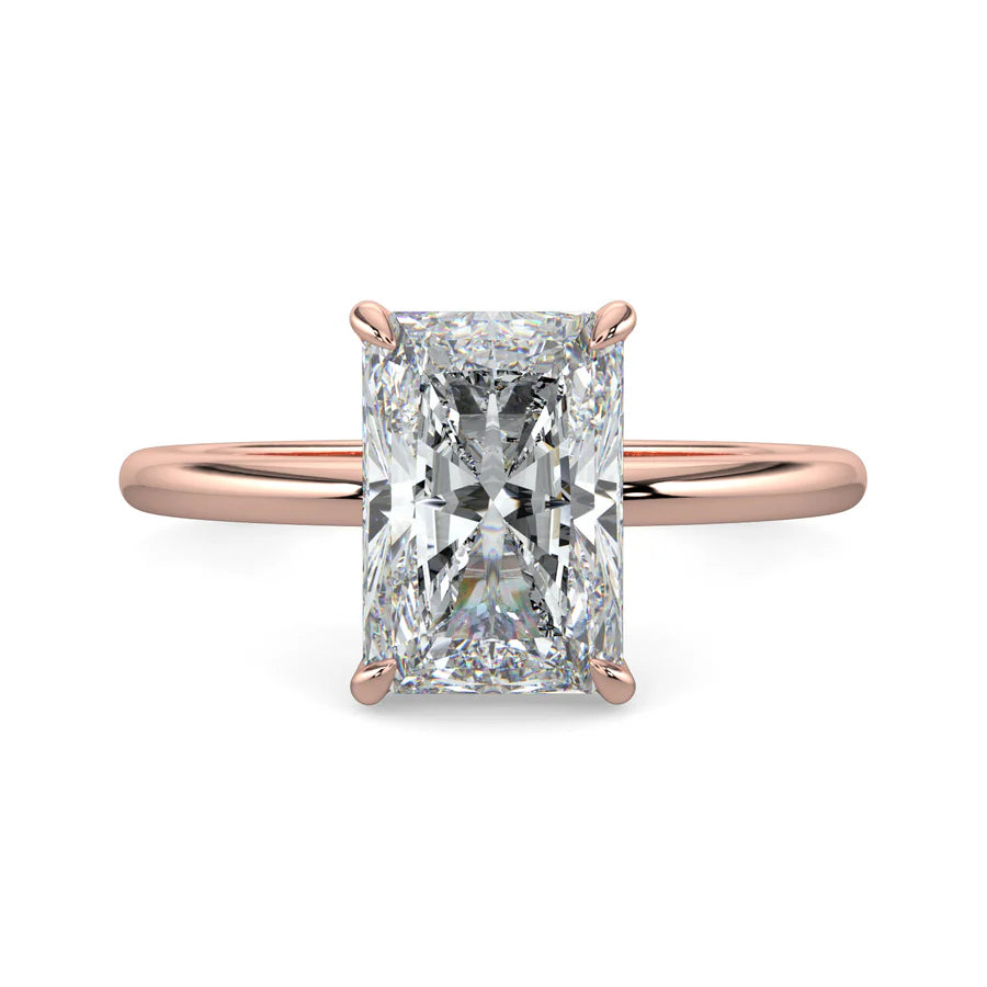 2ct Radiant Lab Grown Diamond Classic Solitaire Engagement Ring