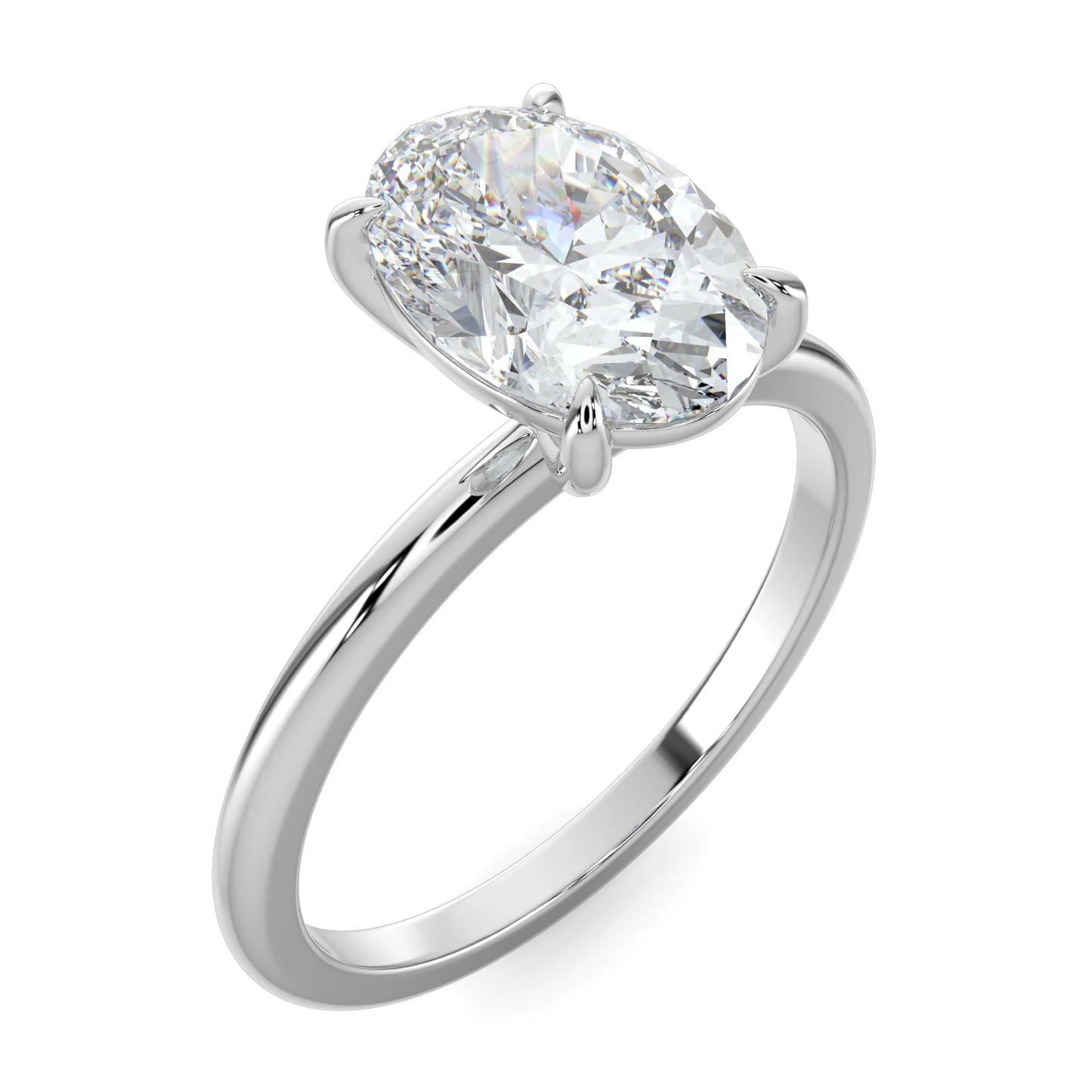 2ct Oval Lab Grown Diamond Classic Solitaire Engagement Ring