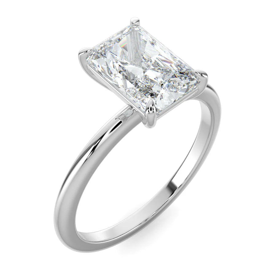 2ct Radiant Lab Grown Diamond Classic Solitaire Engagement Ring