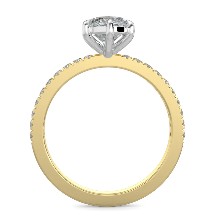 Marquise Lab Grown Diamond with Pave Setting Engagement Ring