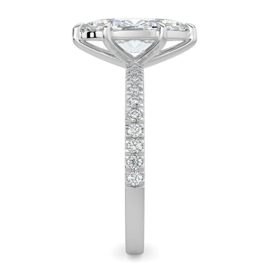 Marquise Lab Grown Diamond with Pave Setting Engagement Ring