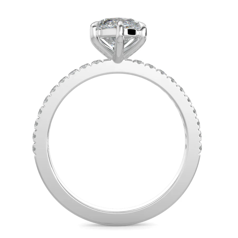 Marquise Lab Grown Diamond with Pave Setting Engagement Ring