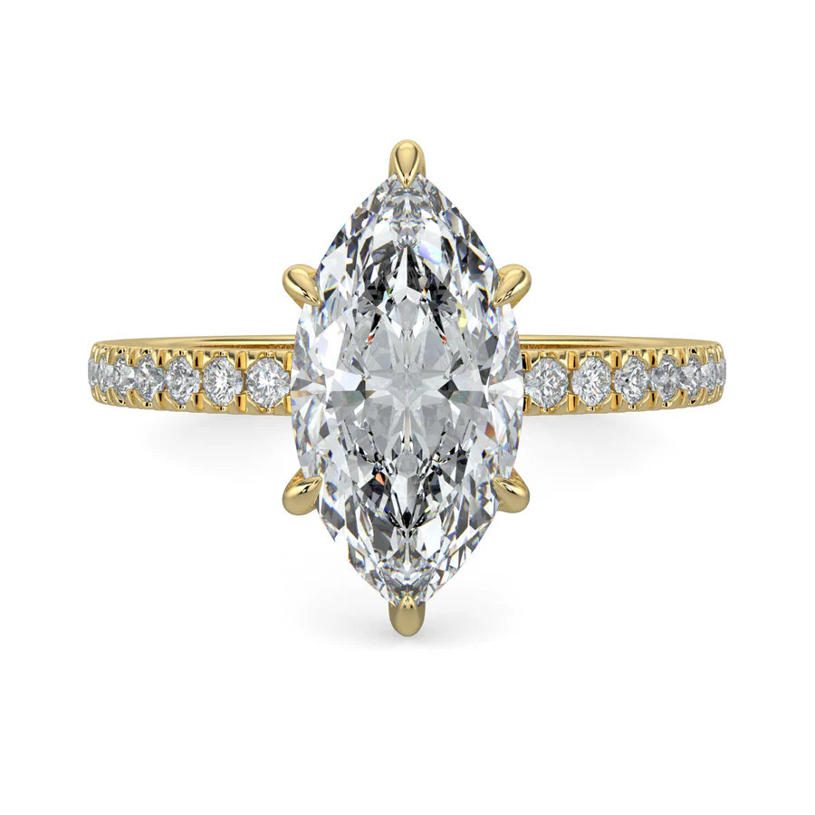 Marquise Lab Grown Diamond with Pave Setting Engagement Ring