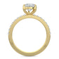 Pear Lab Grown Diamond with Pave Setting Engagement Ring