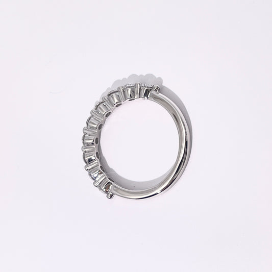 Shared Prong Wedding Ring Bubble Band Lab Diamonds