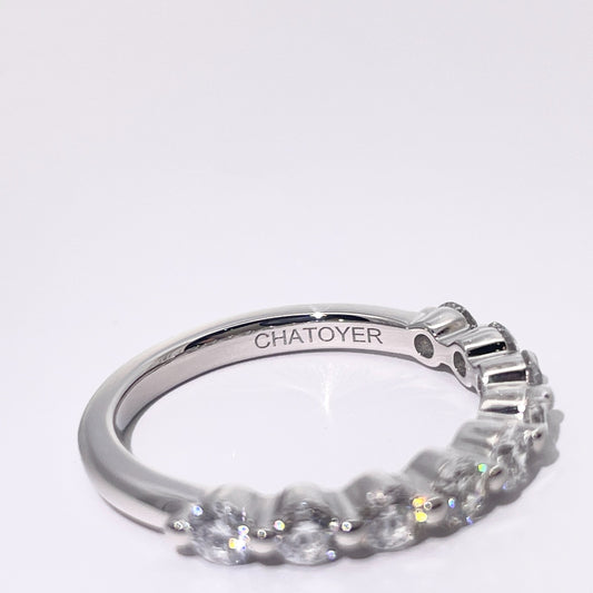 Shared Prong Wedding Ring Bubble Band Lab Diamonds