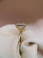 6ct Lab Cushion Cut Yellow Gold Engagement Ring