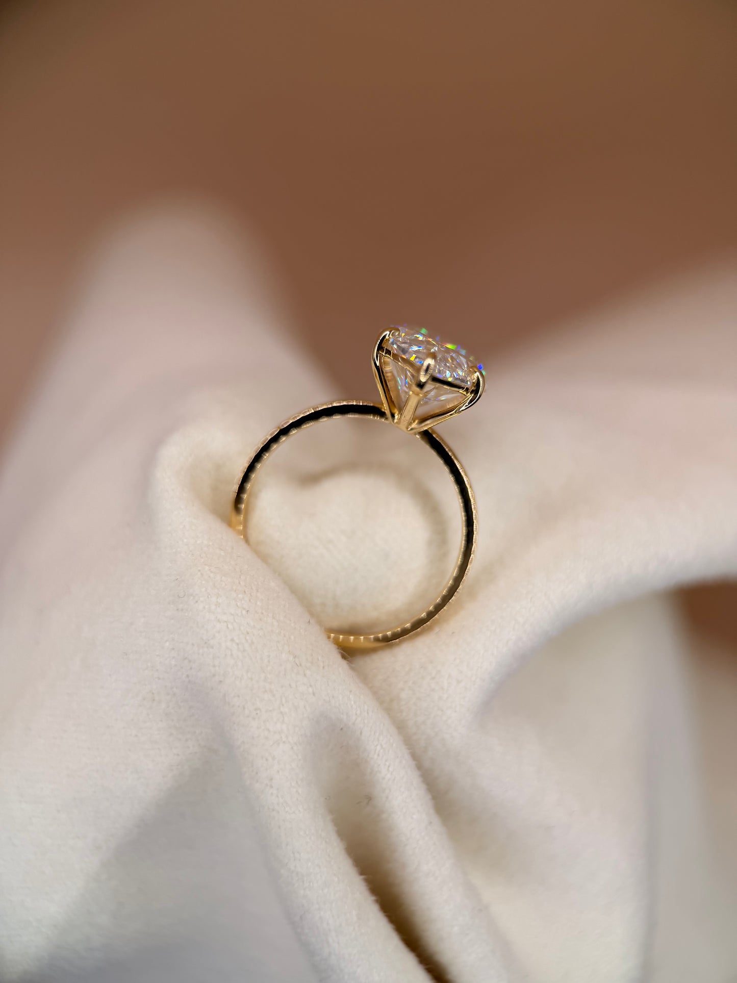 5ct Lab Marquise Solitaire Yellow Gold Engagement Ring