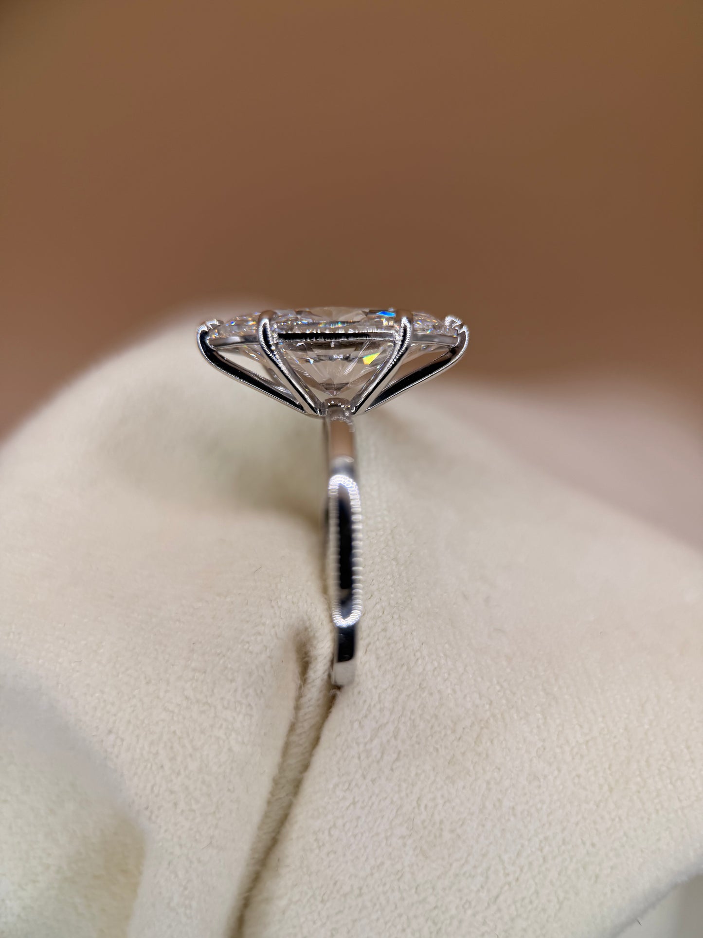 5ct Lab Marquise Solitaire White Gold Engagement Ring