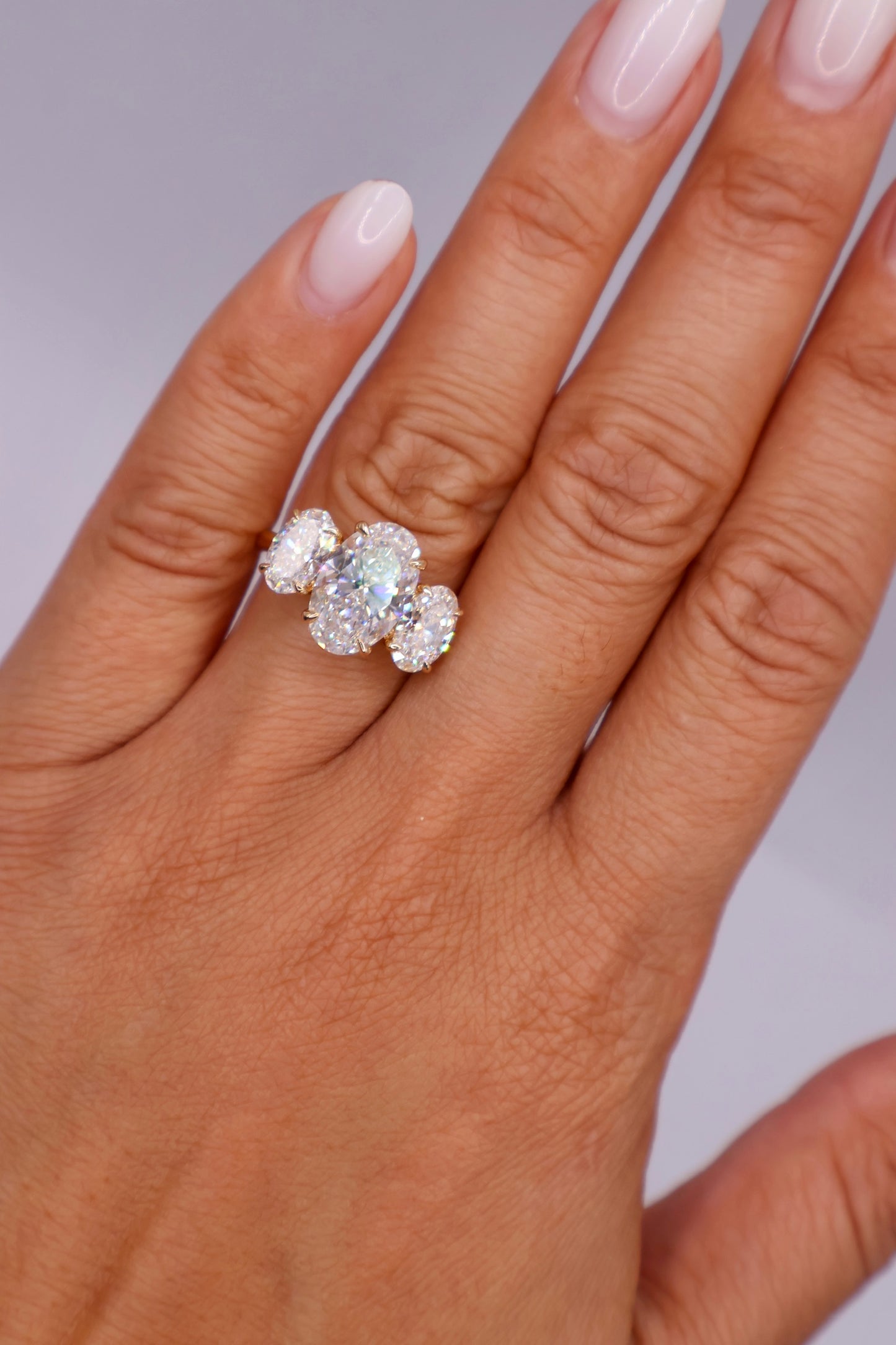 5.5ctw Oval Trilogy Engagement Ring