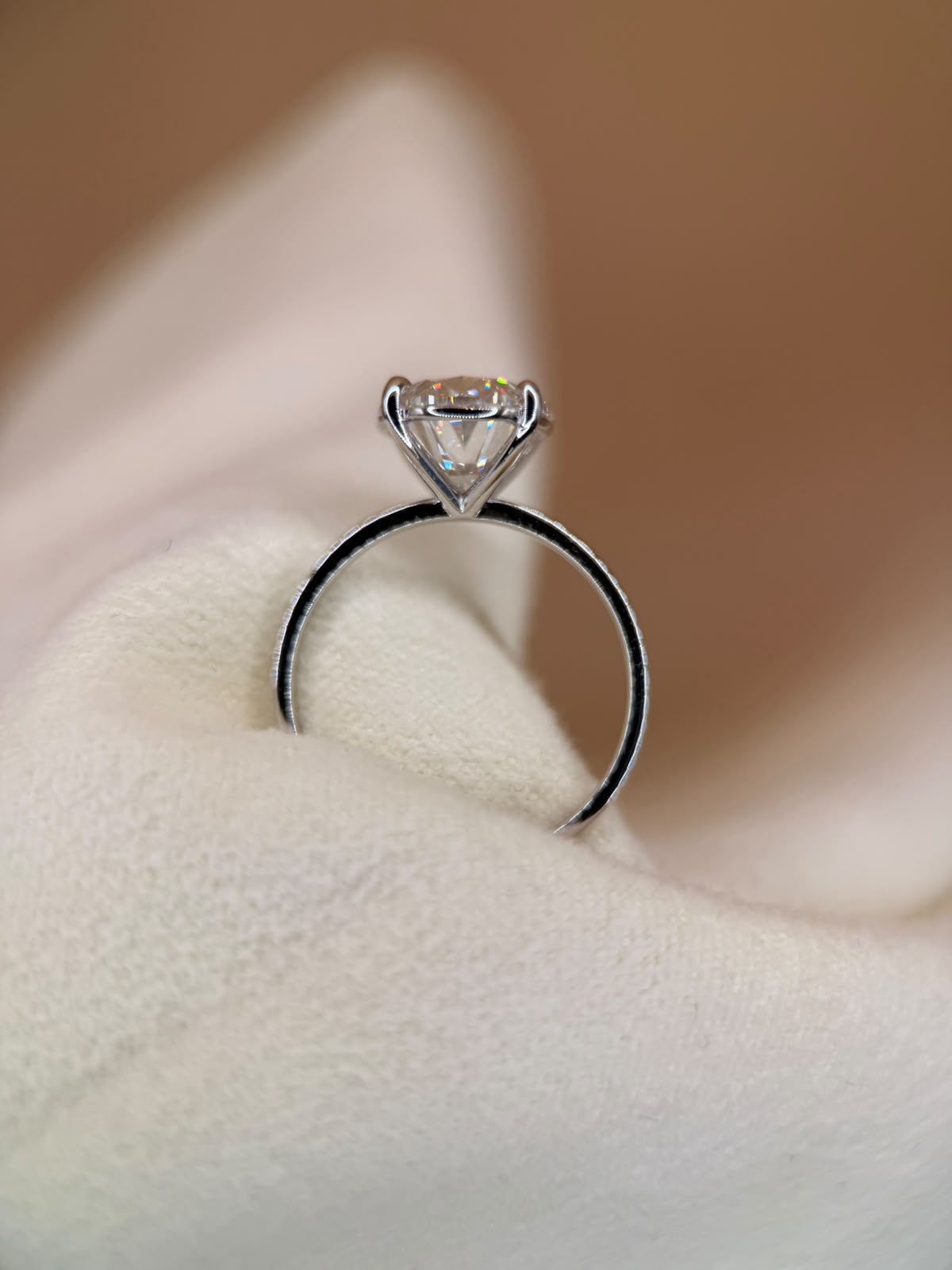 4ct Lab Oval Solitaire White Gold Engagement Ring