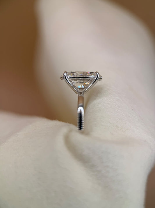 4ct Lab Oval Solitaire White Gold Engagement Ring