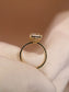 4ct Lab Radiant French Pavé Setting Yellow Gold Engagement ring
