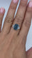 Coloured Blue 4ct Radiant Lab Diamond Trilogy Trapezoid 3 Stone ring 14K Two tone