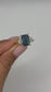 Coloured Blue 4ct Radiant Lab Diamond Trilogy Trapezoid 3 Stone ring 14K Two tone