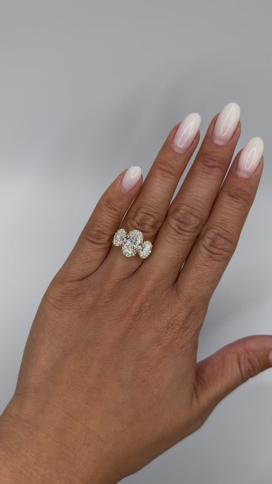 5.5ctw Oval Trilogy Engagement Ring