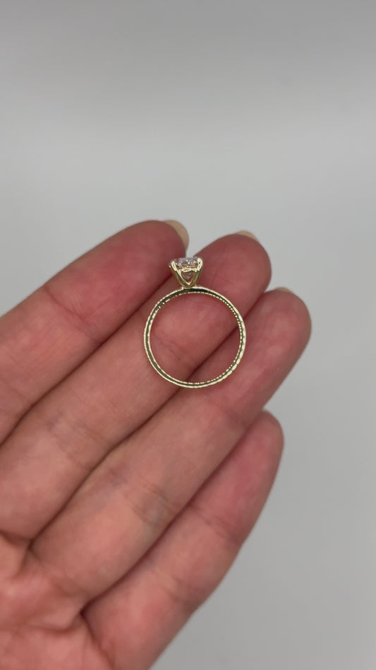 2 Ct Oval 4 Prongs Solitaire Ring Lab Grown Diamond D VVS2 18K Yellow Gold