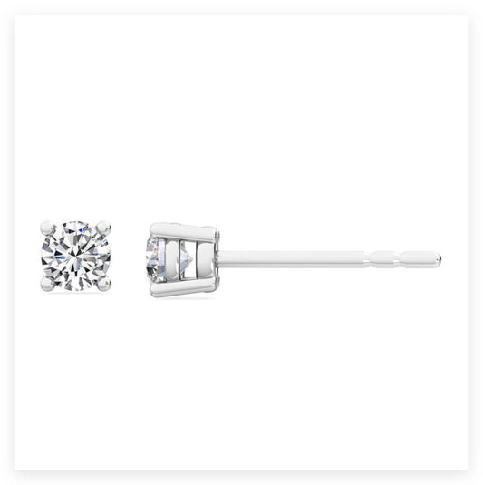 10K White Gold Lab Grown Diamond Four Prong Stud Earrings 0.05 ctw - Chatoyer Diamonds