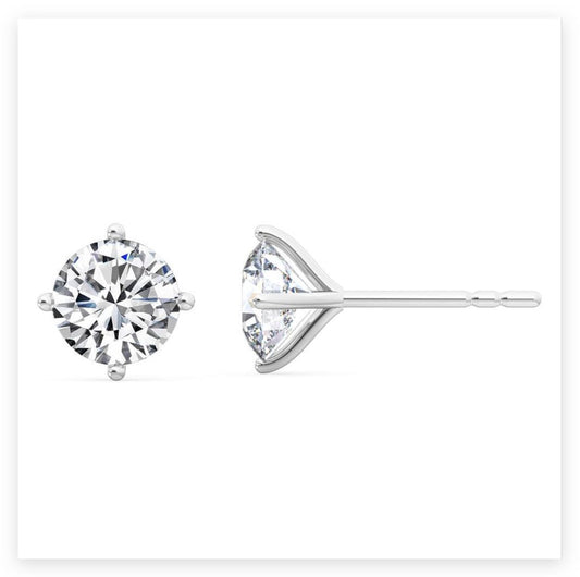 10K White Gold Lab Grown Diamond Solitaire Earrings 1 ctw - Chatoyer Diamonds